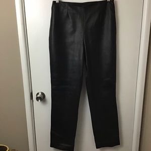 Valerie Stevens Black Leather High Waist Pant 10